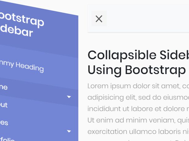 Bootstrap Menu Sidebar Template 5